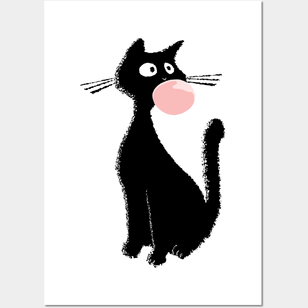 Bubblegum Kitty Wall Art by bronzarino